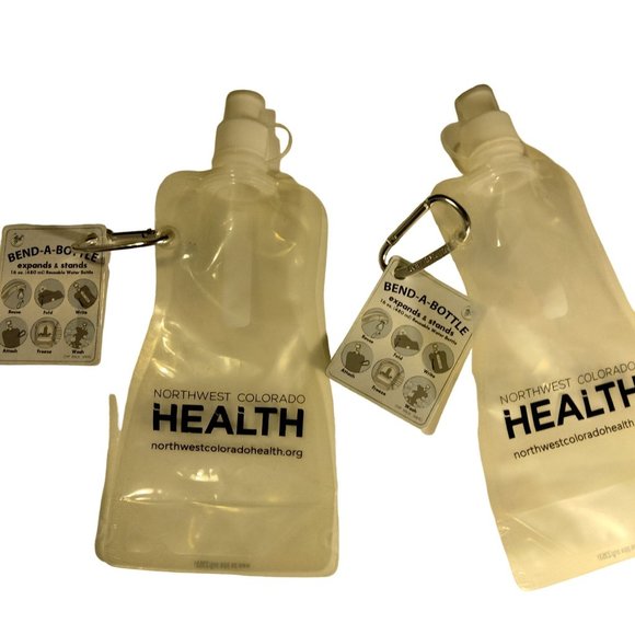 Bend a Bottle Reusable Water Canteen Expands Stands 16 oz NW Colorado Health - Picture 1 of 5
